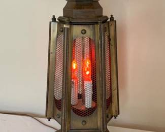 Vintage Tall Brass Candle Lamp 