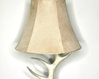 Floor Lamp with Antler Finial and Decoration 