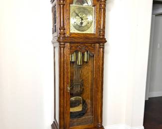 Vintage Ridgeway Oak Grandfather Clock Serial Number 83018024 
