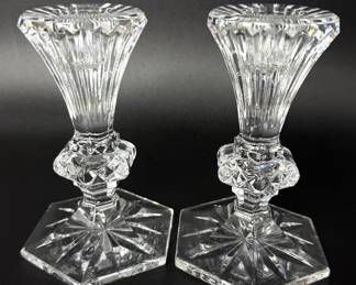 Set of 2 Waterford Crystal Candlestick Holders 