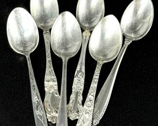 Lot of 6 Sterling Silver Decorative Spoons