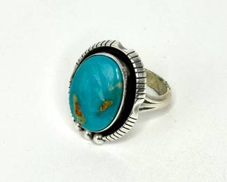 Sterling Ring with Turquoise Stone 