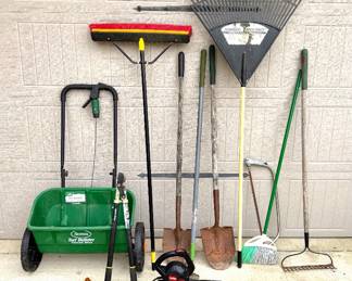 Lot of 14 Tools - Sheers, Shovels, Rake, Leaf Blower, and More! 