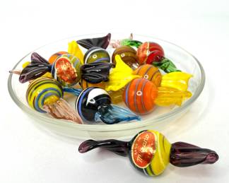 Set of 8 Vintage Authentic Murano Handblown Glass Candy 