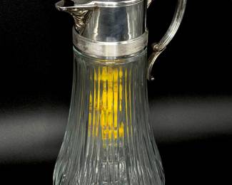 Vintage Crystal and Silver Plated Carafe with Ice Insert 