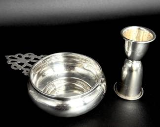 Vintage Sterling Silver Porringer Bowl and Shot Glass 