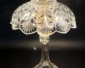 Heavy Crystal Cut Glass Boudoir Table Lamp 