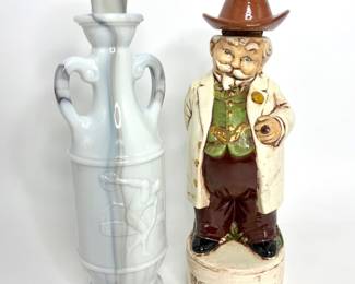 Marble Decanter and Vintage Ceramic Southern Gentleman Decanter 