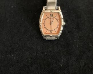 Vintage Seiko Tank Quartz Watch with Salmon Dial
