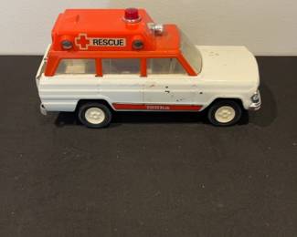 Vintage Tonka Rescue Ambulance Pressed Steel Toy