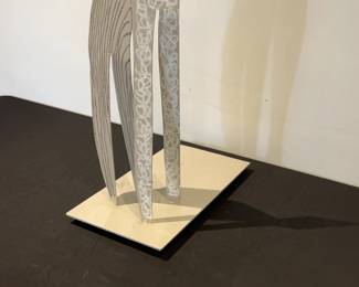 Modern Abstract Ceramic Sculpture with Graphic Linework by Jerome Harris Parmet