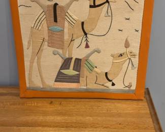 Vintage Egyptian Handmade Khayamiya with Camel with Camels and Pyramids