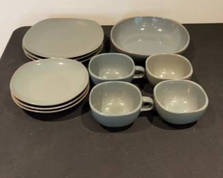 Modern Blue Stoneware Dinnerware Set