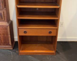 Mid-Century Modern Teak Bookcase Media Cabinet 27 x 16 x 48