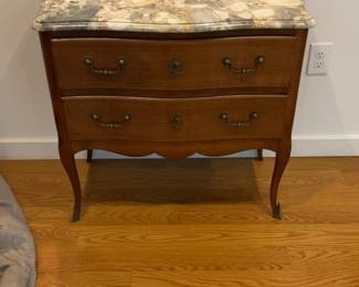 18th Century French Louis XV Gilt Bronze Mounted Marble Top Commode 33 x 16 x 30