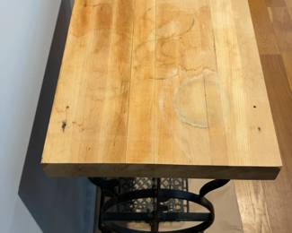 Industrial Style Butcher Block Top Sewing Machine Base Table 27 x 15 x 31