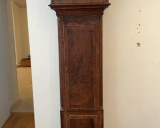 Antique Mahogany Buchanan Grandfather Clock with Roman Numeral Dial