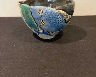 Vintage Handcrafted Ceramic Fish Bowl