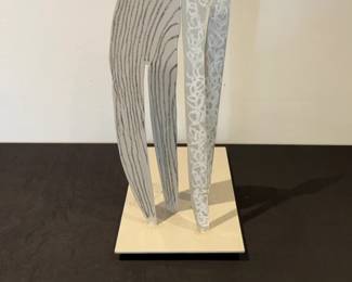 Modern Abstract Ceramic Sculpture with Graphic Linework by Jerome Harris Parmet