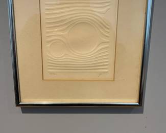 Framed Abstract Blind Embossed Paper Art Print