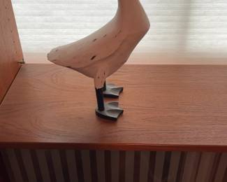 Vintage Hand-Carved Wooden Duck Figurine