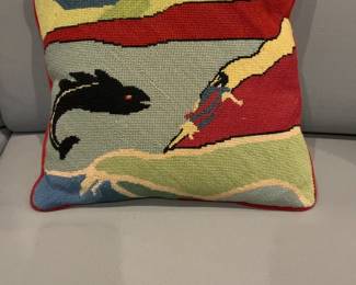 Abstract Art Needlepoint Decorative Throw Pillow