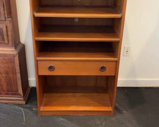 Mid-Century Modern Teak Bookcase Media Cabinet 27 x 16 x 48
