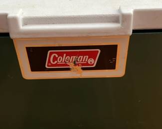Vintage Coleman Green and White Hard Cooler