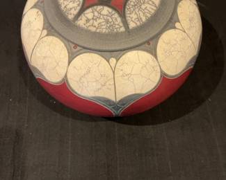 Andy Smith Lidded Raku Pottery Vessel