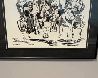 Hilda Epner Signed Abstract Expressionist Figure Drawing