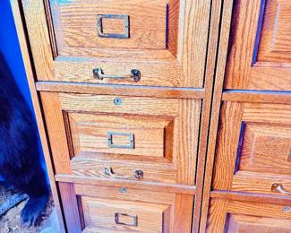 Solid Oak Locking File Cabinets (2)