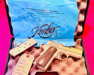 Kimber Ultra Carry stainless .45 cal semi-auto pistol with case