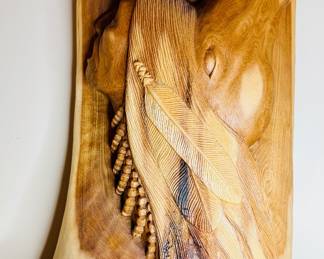 Carved Wooden Horse Paul HornBuckle Cherokee 1995