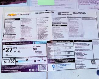 Window Sticker - 2022 Chevrolet Equinox Premier Sport Utility 4D