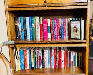 Leaded Glass Barrister Bookcase - solid oak