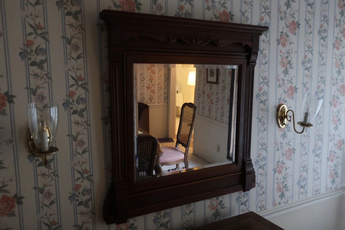  **    vintage beveled mirror 35"w x 35 1/2" tall 