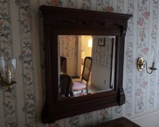 vintage beveled mirror 35"w x 35 1/2" tall (2) 250.00