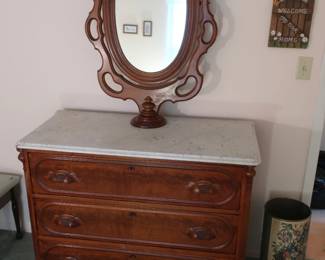 vintage chest w/ oval mirror (13) 295.00