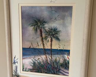 M. Harry Tropical Pelican Seascape Painting