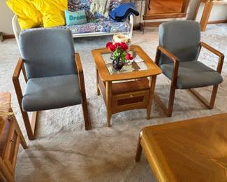 Glass Insert Table and Side Chairs