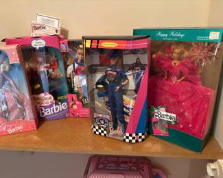 35th Anniversary Barbie, Magica Voca Barbie, NASCAR Barbie, Holiday Barbie