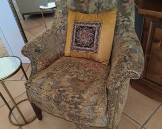 Sam Moore Tapestry Wingback armchair.