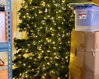 12' faux pre-lit Christmas tree w/ boxes (2) shown in next picture. The top piece didn't fit in this room so I had to leave it off.