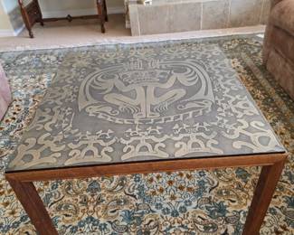 Vintage etched metal table made in Italy