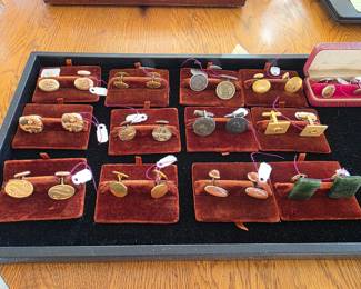 Sampling of vintage and antique cuff link collection
