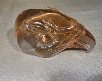 Very large carved topaz eagle head