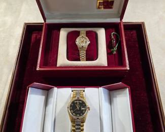 Gentleman's Rolex gold and diamond President watch and a Lady's Rolex gold and diamond President watch
