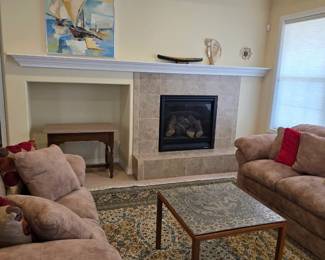 Living room view including original painting by Broadmoor Art Academy artist, Alyda Powell