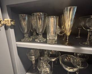 Assorted Vintage Crystal Champagne Flutes and Coupe Glasses