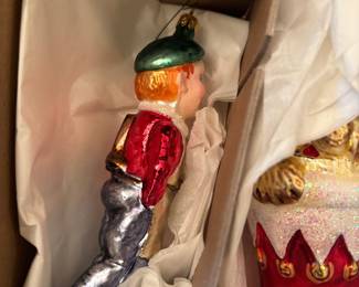 Vintage Glass Christmas Ornament - Boy with Green Hat - Thomas Pacconi Classics